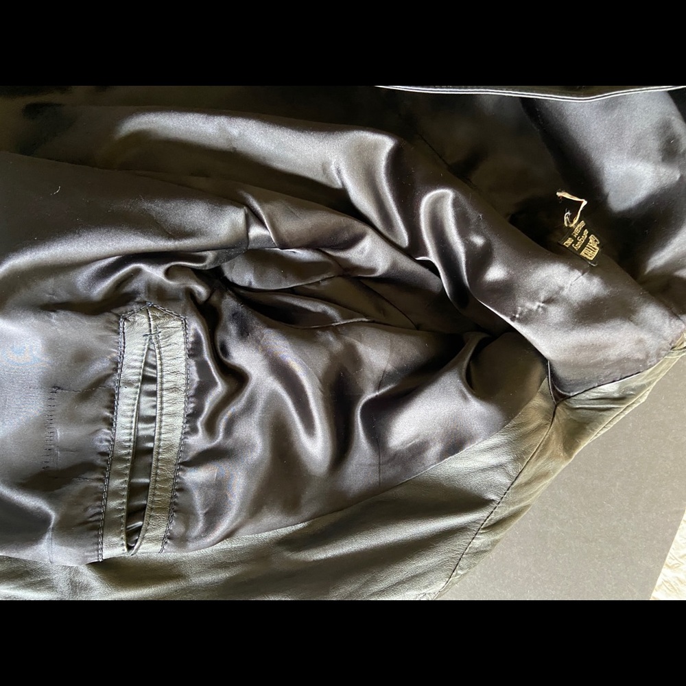 Genuine 100% Leather Jacket Patch Pockets Buttons - image 6
